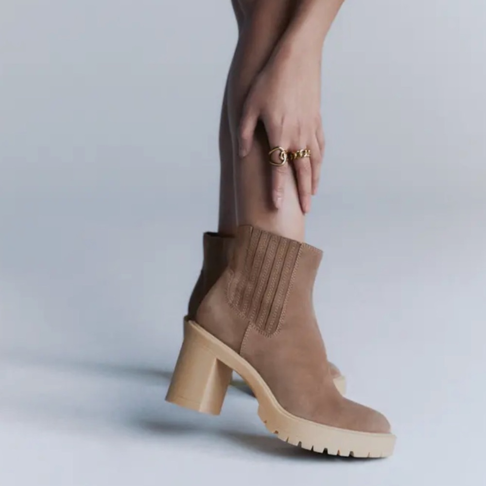 Dolce Vita H2O Waterproof Suede Booties Lug Sole